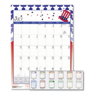 100% Recycled Seasonal Academic Wall Calendar, 12 x 16.5, 2020-2021