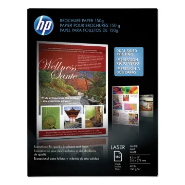 Laser Matte Brochure Paper, 112 Bright, 40lb, 8.5 x 11, White, 150/Pack