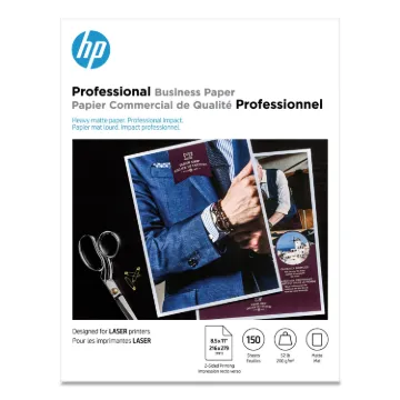 Professional Business Paper, 52 lb, 8.5 x 11, Matte White, 150/Pack