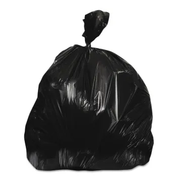 High-Density Waste Can Liners, 45 gal, 22 microns, 48" x 40", Black, 150/Carton
