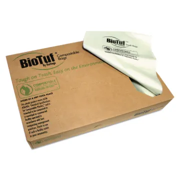 Biotuf Compostable Can Liners, 30 gal, 0.88 mil, 30" x 39", Green, 150/Carton