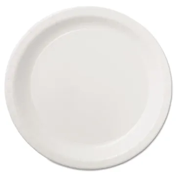 Coated Paper Dinnerware, Plate, 9", White, 50/Pack, 10 Packs/Carton