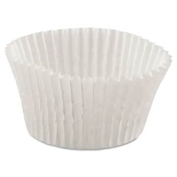 Fluted Bake Cups, 4.5" Diameter x 1.25"h, White, 500/Pack, 20 Pack/Carton