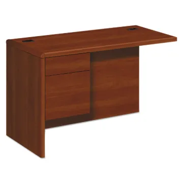 10700 "L" Workstation Return, Left 3/4 Pedestal, 48w x 24d x 29 1/2h, Cognac
