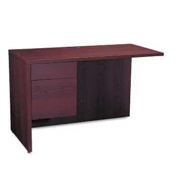 10500 Series L Workstation Return, 3/4 Height Left Ped, 48w x 24d, Mahogany