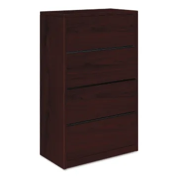 10500 Series Four-Drawer Lateral File, 36w x 20d x 59.13h, Mahogany