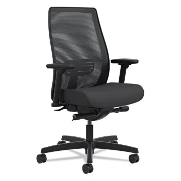Endorse Mesh Mid-Back Work Chair, Supports up to 300 lbs., Black Seat/Black Back, Black Base