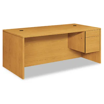 10500 Series "L" Workstation Right Pedestal Desk with 3/4 Height Pedestal, 72" x 36" x 29.5", Harves