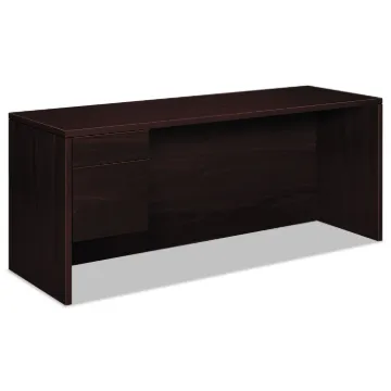 10500 Series 3/4-Height Left Pedestal Credenza, 72w x 24d x 29.5h, Mahogany