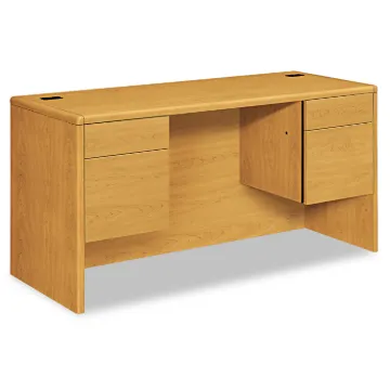 10700 Kneespace Credenza, 3/4 Height Pedestals, 60w x 24d x 29.5h, Harvest