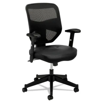 VL531 Mesh High-Back Task Chair with Adjustable Arms, Supports up to 250 lbs., Black Seat/Black Back
