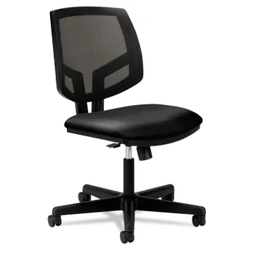 Volt Series Mesh Back Leather Task Chair with Synchro-Tilt, Supports up to 250 lbs., Black Seat/Blac