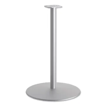 Between Round Disc Base for 42" Table Tops, Textured Silver