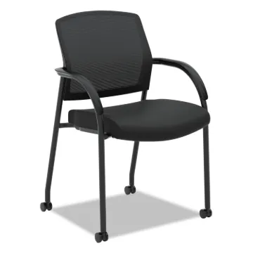 Lota Series Guest Side Chair, 23" x 24.75" x 34.5", Black Seat/Black Back, Black Base