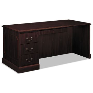 94000 Series "L" Workstation Desk for Return on Right, 66" x 30" x 29.5", Mahogany