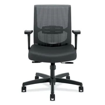 Convergence Mid-Back Task Chair with Syncho-Tilt Control, Supports up to 275 lbs, Black Seat, Black