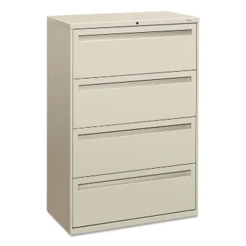 700 Series Four-Drawer Lateral File, 36w x 18d x 52.5h, Light Gray