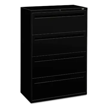 700 Series Four-Drawer Lateral File, 36w x 18d x 52.5h, Black