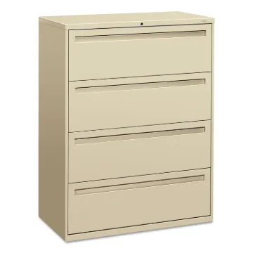 700 Series Four-Drawer Lateral File, 42w x 18d x 52.5h, Putty