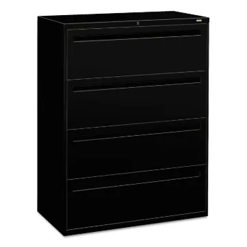 700 Series Four-Drawer Lateral File, 42w x 18d x 525h, Black
