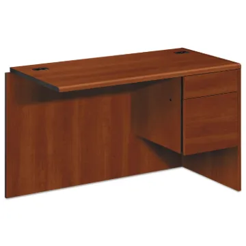 10700 "L" Workstation Return, Right 3/4 Pedestal, 48w x 24d x 29 1/2h, Cognac