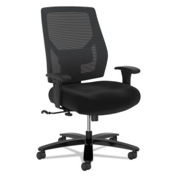 Crio Big and Tall Mid-Back Task Chair, Supports up to 450 lbs., Black Seat/Black Back, Black Base