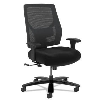 Crio Big and Tall Mid-Back Task Chair, Supports up to 450 lbs., Black Seat/Black Back, Black Base