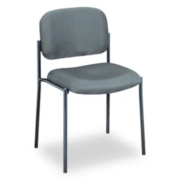 VL606 Stacking Guest Chair without Arms, Charcoal Seat/Charcoal Back, Black Base