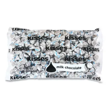 KISSES, Milk Chocolate, Silver Wrappers, 66.7 oz Bag, Free Delivery in 1-4 Business Days