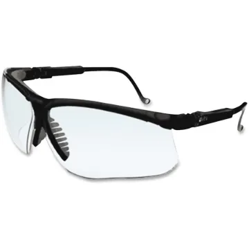 Genesis Eyewear, Clear Polycarbonate Hard Coat Lenses, Black Frame