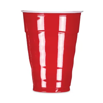 Easy Grip Disposable Plastic Party Cups, 9oz, Red, 50/Pack