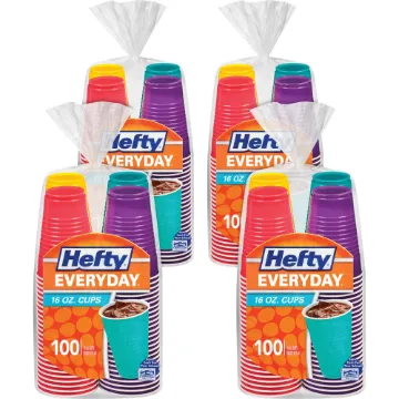 Easy Grip Disposable Plastic Party Cups, 16 oz, Assorted, 100/Pack, 4Pk/Carton