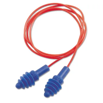 Dpas-30r Airsoft Multiple-Use Earplugs, 27nrr, Red Polycord, Blue, 100 Pairs