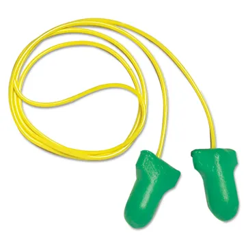 Max Lite Disposable Earplugs, Foam, Green, Corded