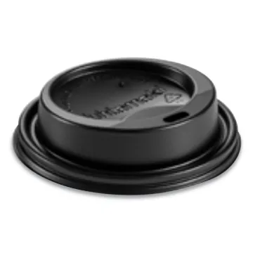 Hot Cup Lids, Fits 8 oz Hot Cups, Dome Sipper, Black, 1,000/Carton