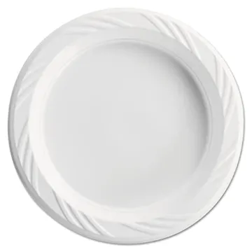 Plastic Plates, 6" White Round, Lightweight, 10/Pack