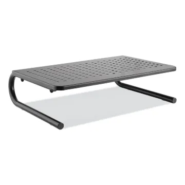 Metal Monitor Riser, 14.63" x 9.25" x 4", Black, Supports 44 lbs