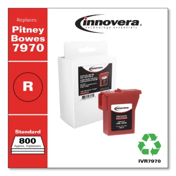 Compatible Red Postage Meter Ink, Replacement for Pitney Bowes 797-0 (7970), 800 Page-Yield