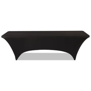 Stretch-Fabric Table Cover, Polyester/Spandex, 30" x 96", Black