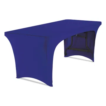 Stretch-Fabric Table Cover, Polyester/Spandex, 30" x 72", Blue