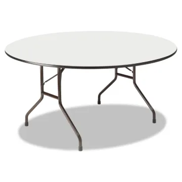 TABLE,FOLDING,WOOD,60"R,GY, Minimum order quantity - 1 EA