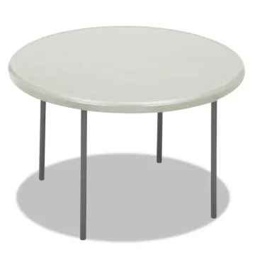 IndestrucTables Too 1200 Series Resin Folding Table, 48 dia x 29h, Platinum