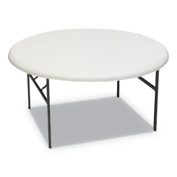 IndestrucTables Too 1200 Series Resin Folding Table, 60 dia x 29h, Platinum