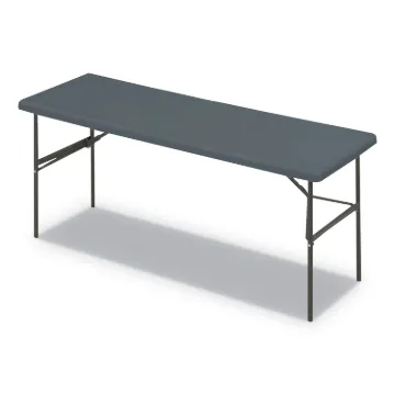 IndestrucTables Too 1200 Series Folding Table, 72w x 24d x 29h, Charcoal
