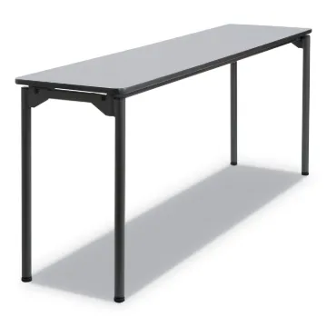 Maxx Legroom Wood Folding Table, Rectangular Top, 72w x 18d x 29.5h, Gray/Charcoal