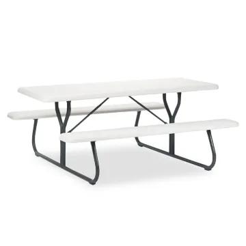 IndestrucTable Classic Picnic Table, 72 x 30 x 29, Platinum/Gray