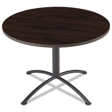 iLand Table, Contour, Round Seated Style, 42" dia. x 29", Mahogany/Black