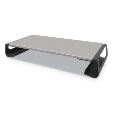 Contemporary Monitor Riser, 26.88" x 10" x 3.5", Black/Gray, Supports 60 lbs