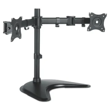 Dual Monitor Articulating Desktop Stand, For 13" to 27" Monitors, 32" x 13" x 17.5", Black, 18 lb