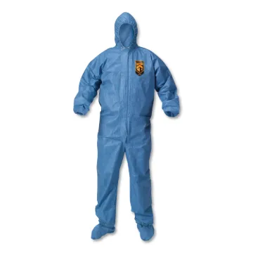 A60 Blood and Chemical Splash Protection Coveralls, X-Large, Blue, 24/Carton